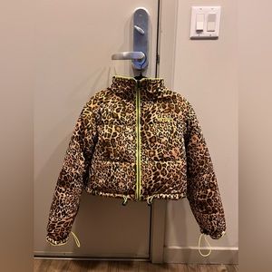 I AM GIA Leopard Print Road Warrior Puffer Jacket